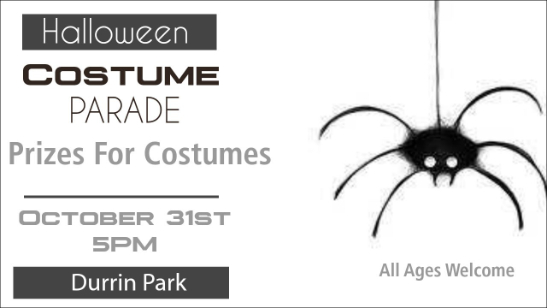 Invitation to Costume Parade with Hanging Spider