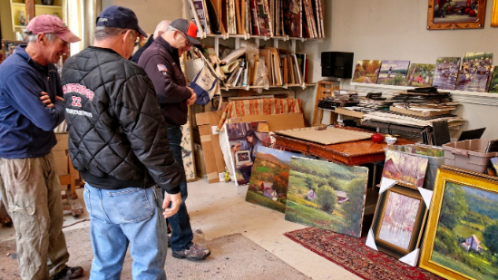 Volunteer Firefighters Chosing Painting with Artist George Van Hook